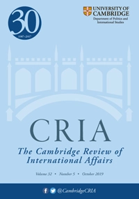 【新刊速递】第8期| Cambridge Review of International Affairs,Vol.32,No.4