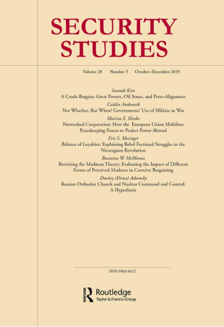 【新刊速递】 第18期 | Security Studies Vol.28, No.5, 2019