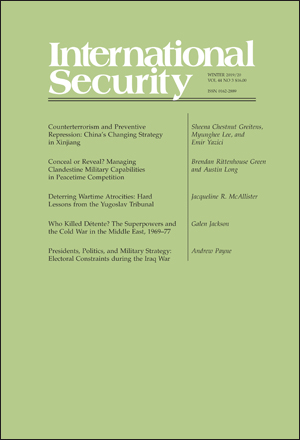 【新刊速递】第21期 | International Security, Vol. 44, No. 3, 2019